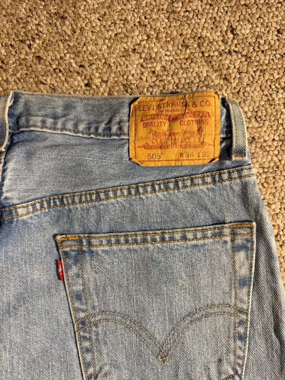 Y2K‎ Levi's 505 Light Wash Regular Fit Jeans 34x32